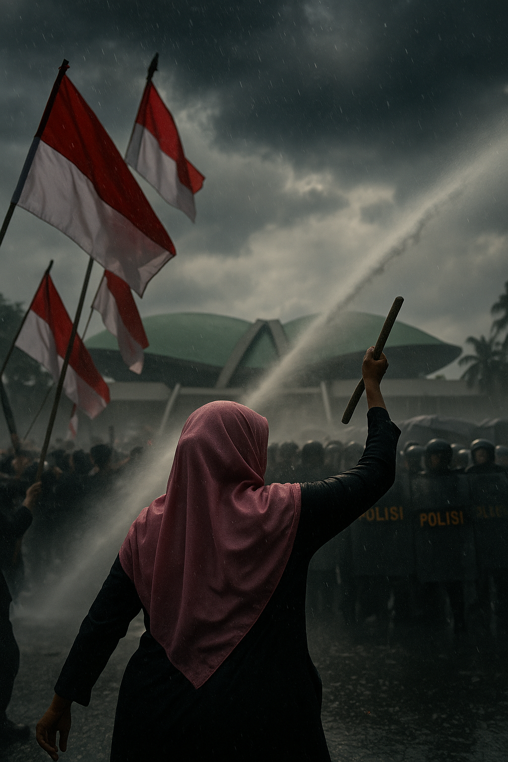 Ibu Kerudung Pink” di Garis Depan: Simbol Perlawanan, Cerita Kemanusiaan